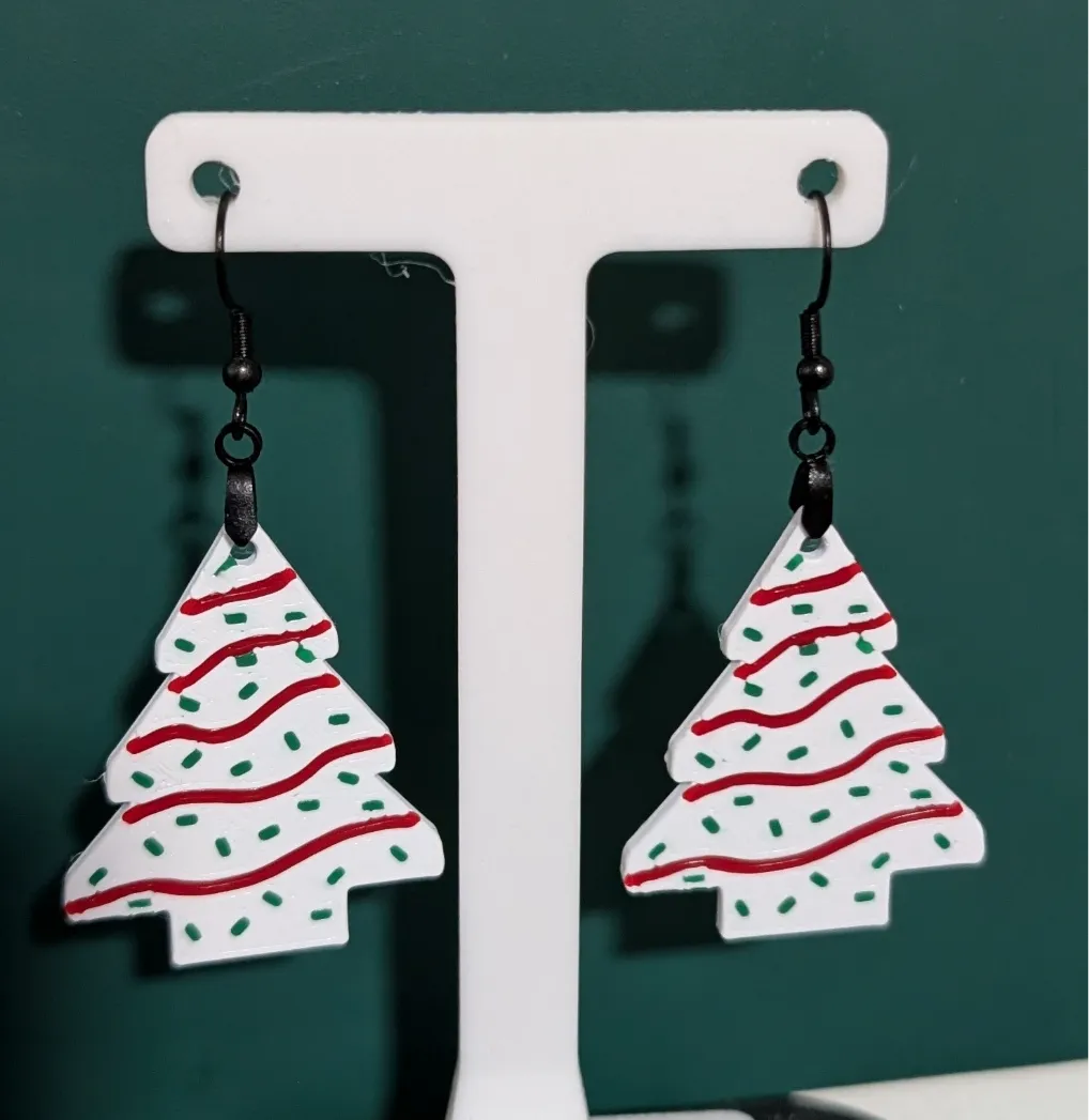 Boucles d'oreilles en forme de gâteau de Noël - Fêtes Print
