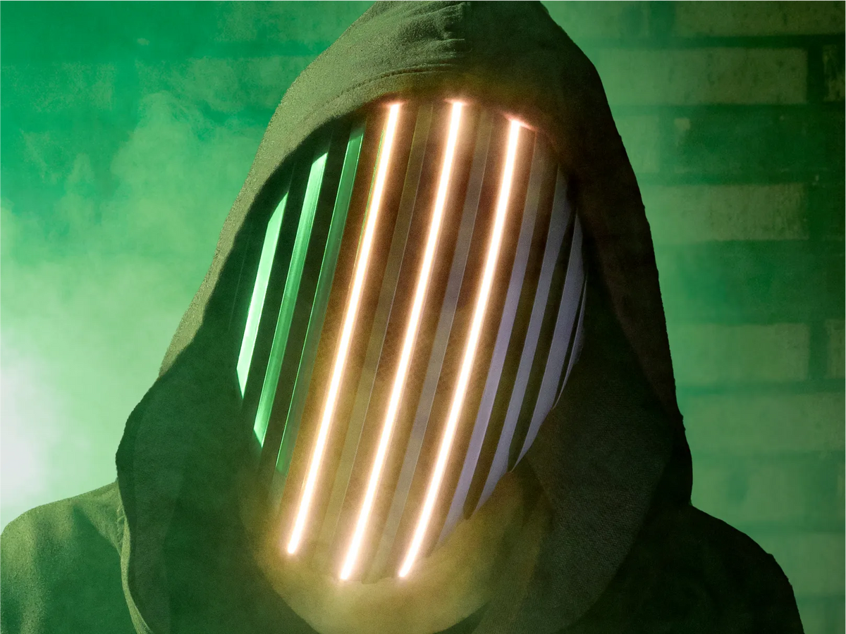 Masque Cyberpunk - Portable avec LED alimentées par batterie - Cosplay Print