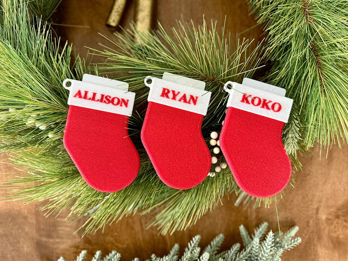 Porte-carte-cadeau de chaussette de Noël personnalisable - Cadeau Print