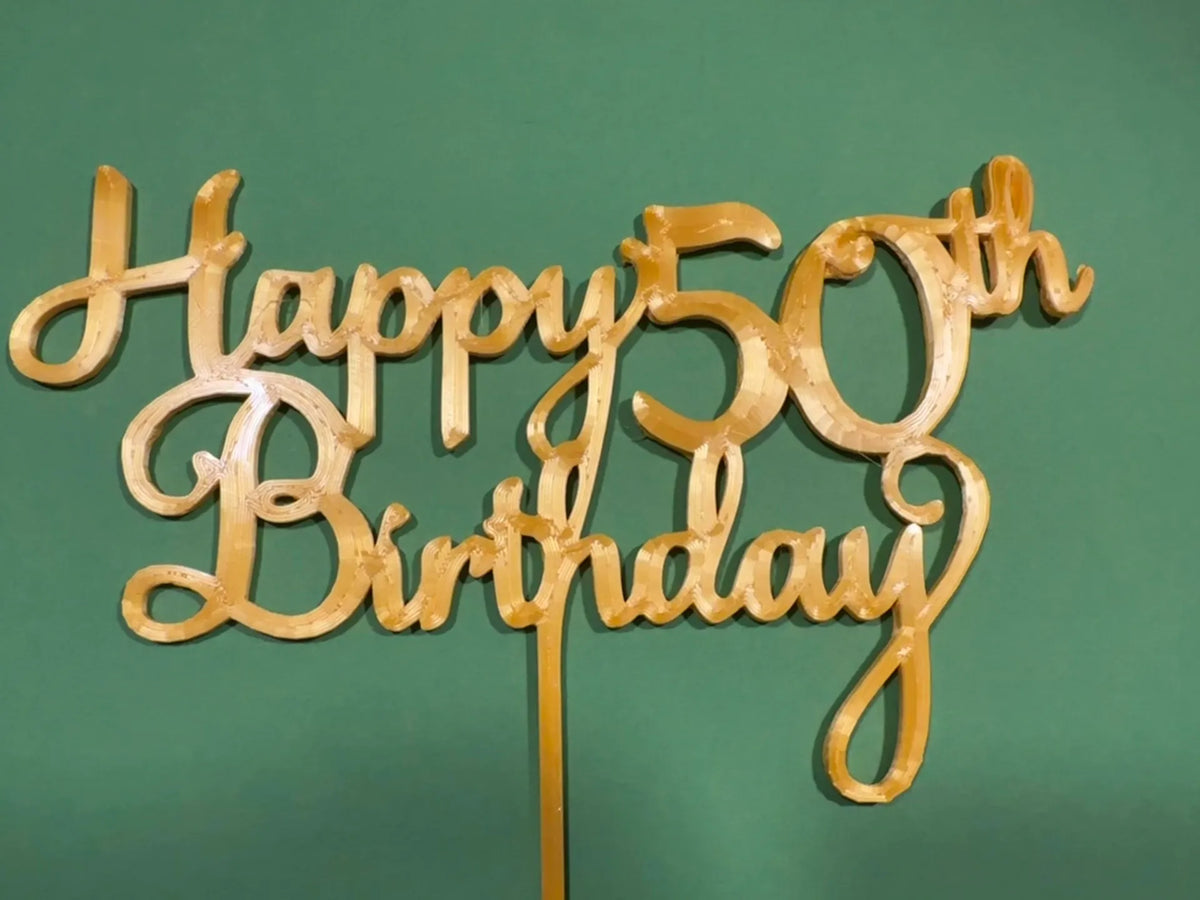 Joyeux 50ème anniversaire topper de gâteau - Fêtes Print