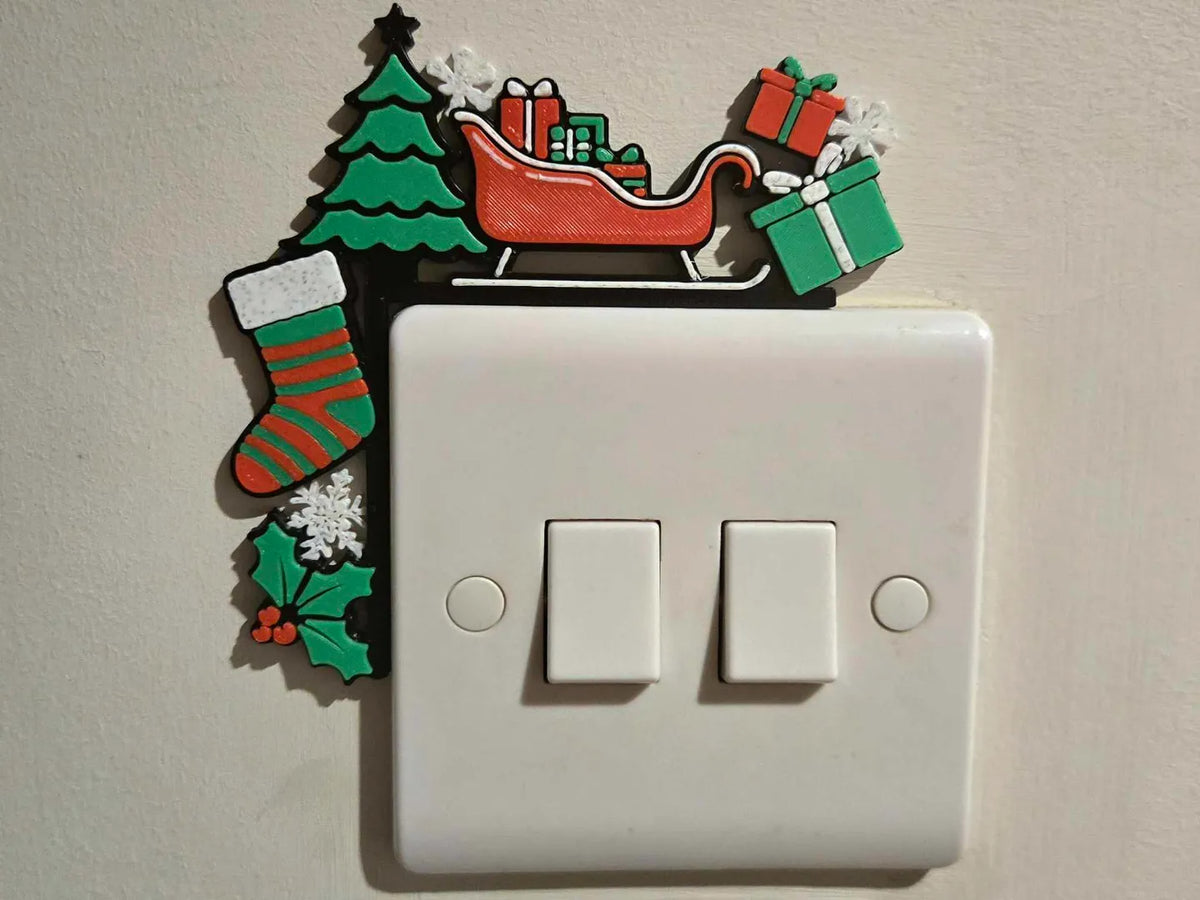 Le traîneau du Père Noël pour l'arbre de Noël, interrupteur d'angle - Fêtes Print