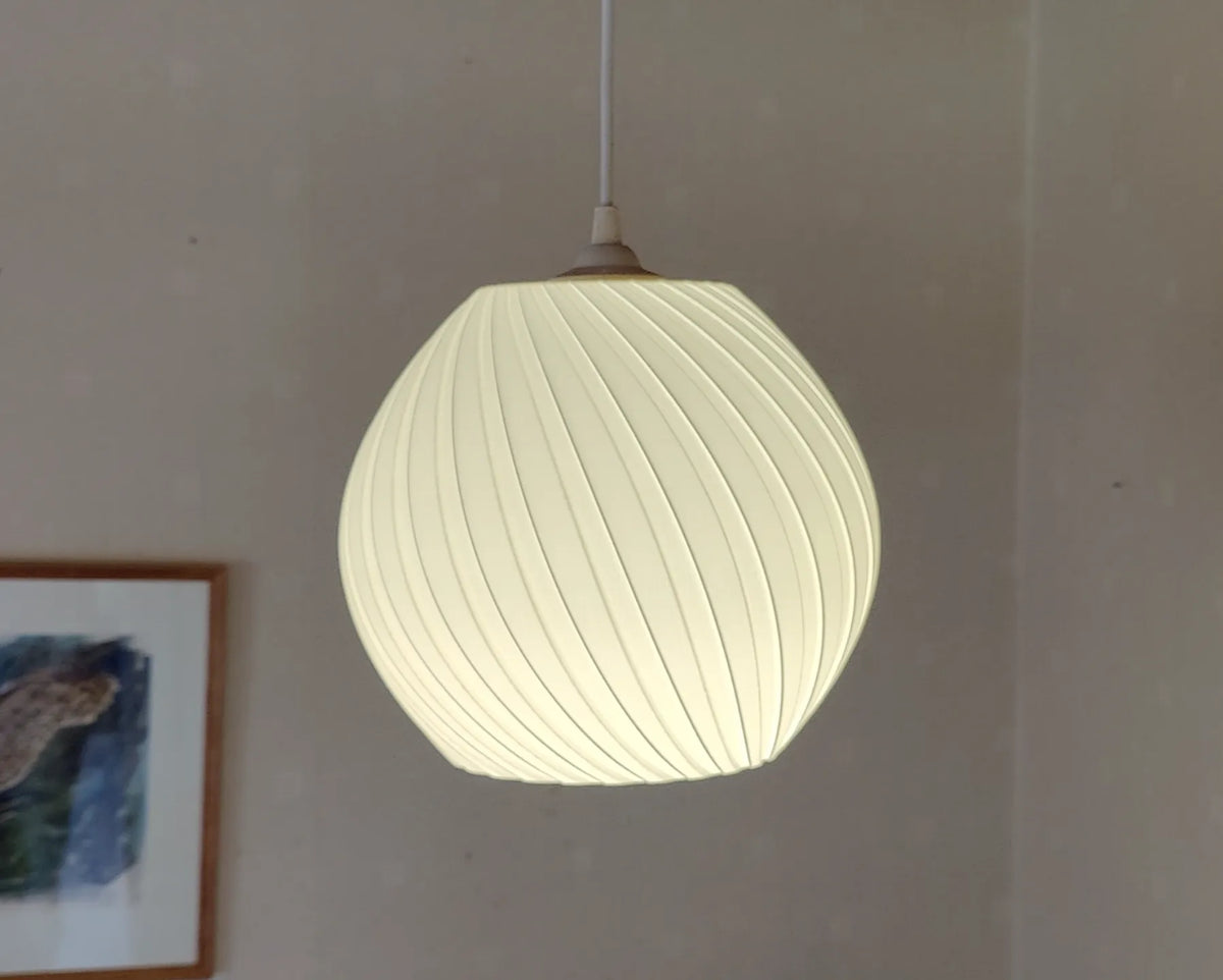 Abat-jour de lampe suspendu en spirale rond - Lumière Print