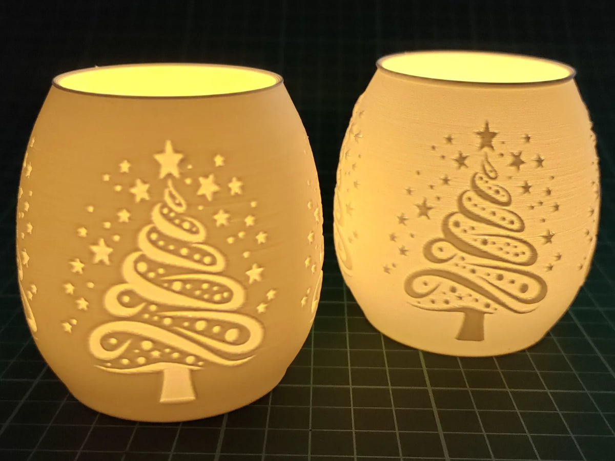 Lampe de Noël en forme de sapin pour bougie chauffe-plat - Fêtes Print