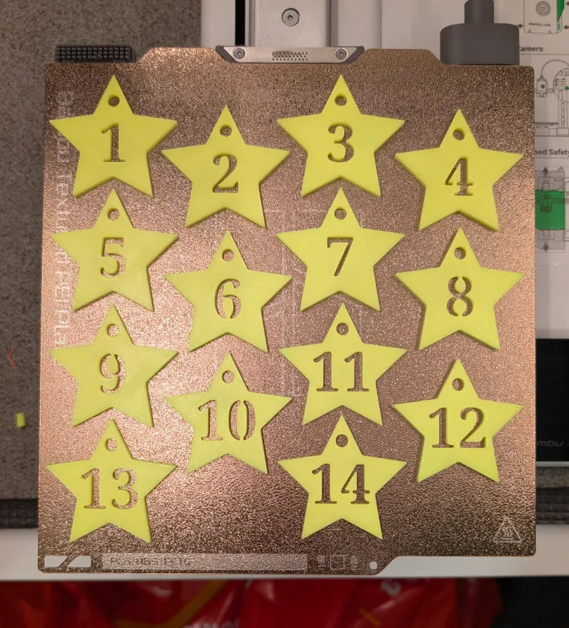 Numéros de calendrier de l'avent 1-25 - Fêtes Print