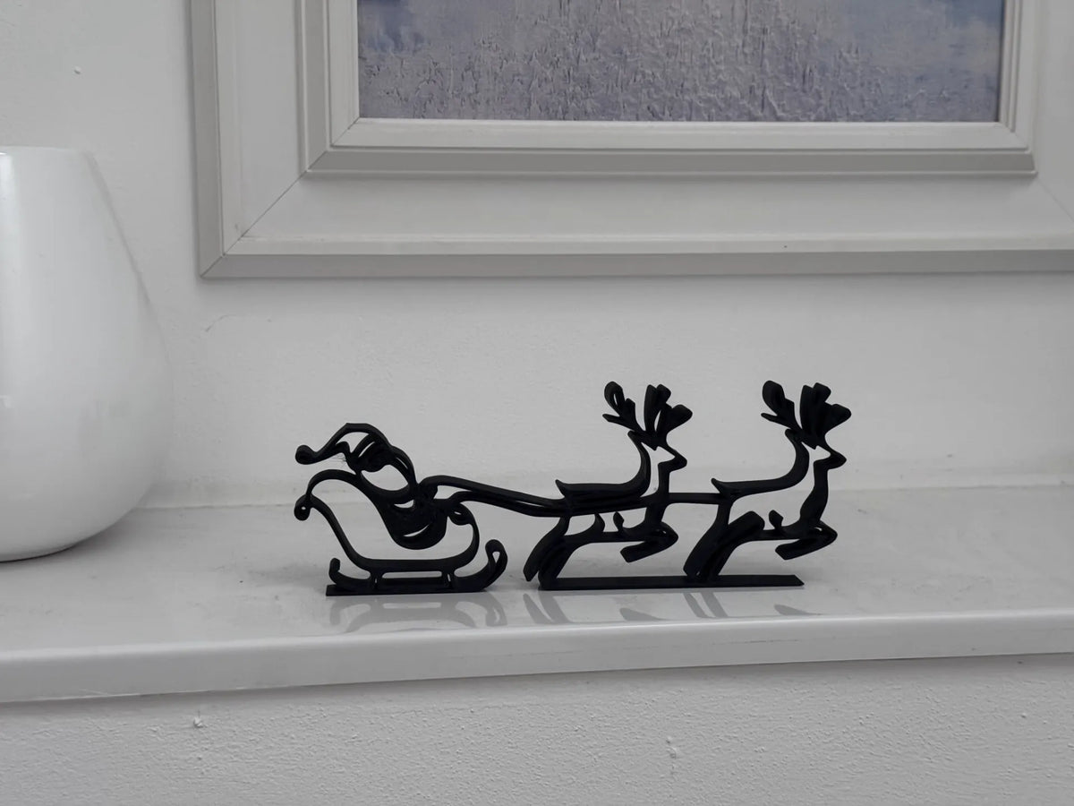 Le Traîneau du Père Noël avec Rennes Décoration de Noël - Fêtes Print