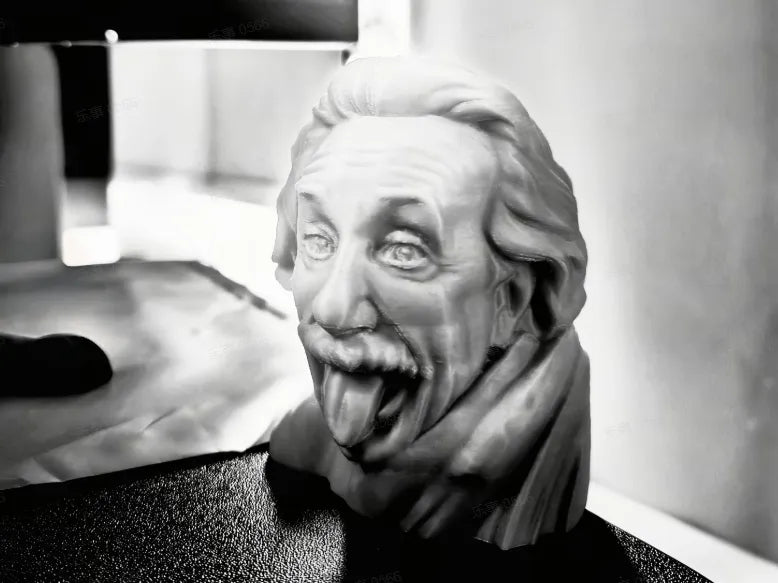 Sculpture de la Tête d'Einstein - Art Print