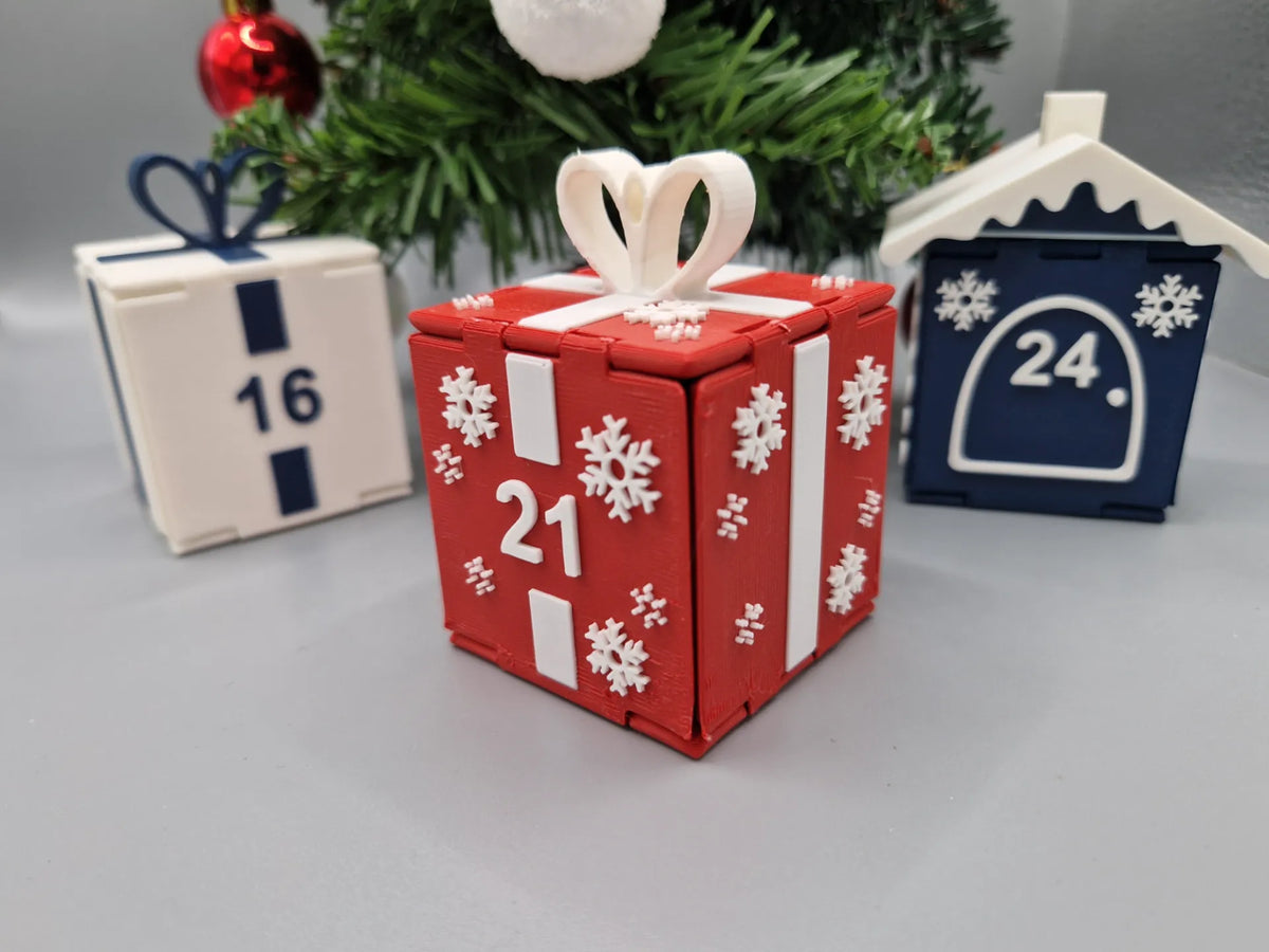 Calendrier de l'Avent de Noël avec flocon de neige - Fêtes Print