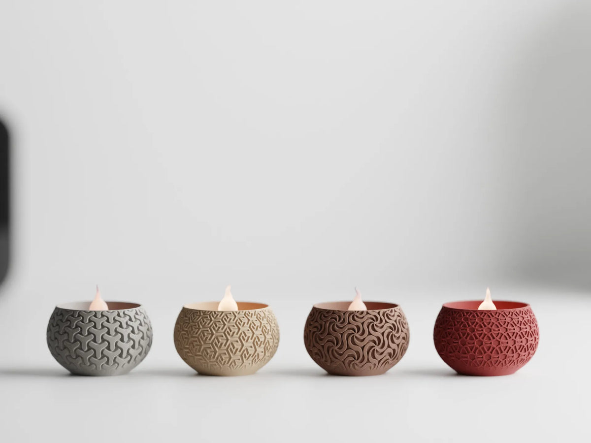 Bougie LED chauffe-plat style géométrique - Lumière Print