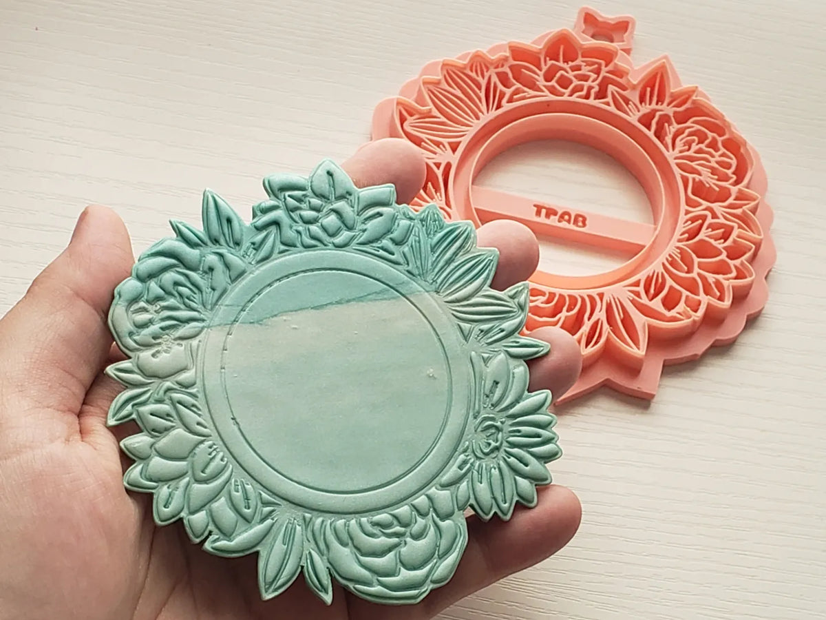 Moule à découper en argile polymère pour petite boîte à bijoux ornement floral - Bijoux Print