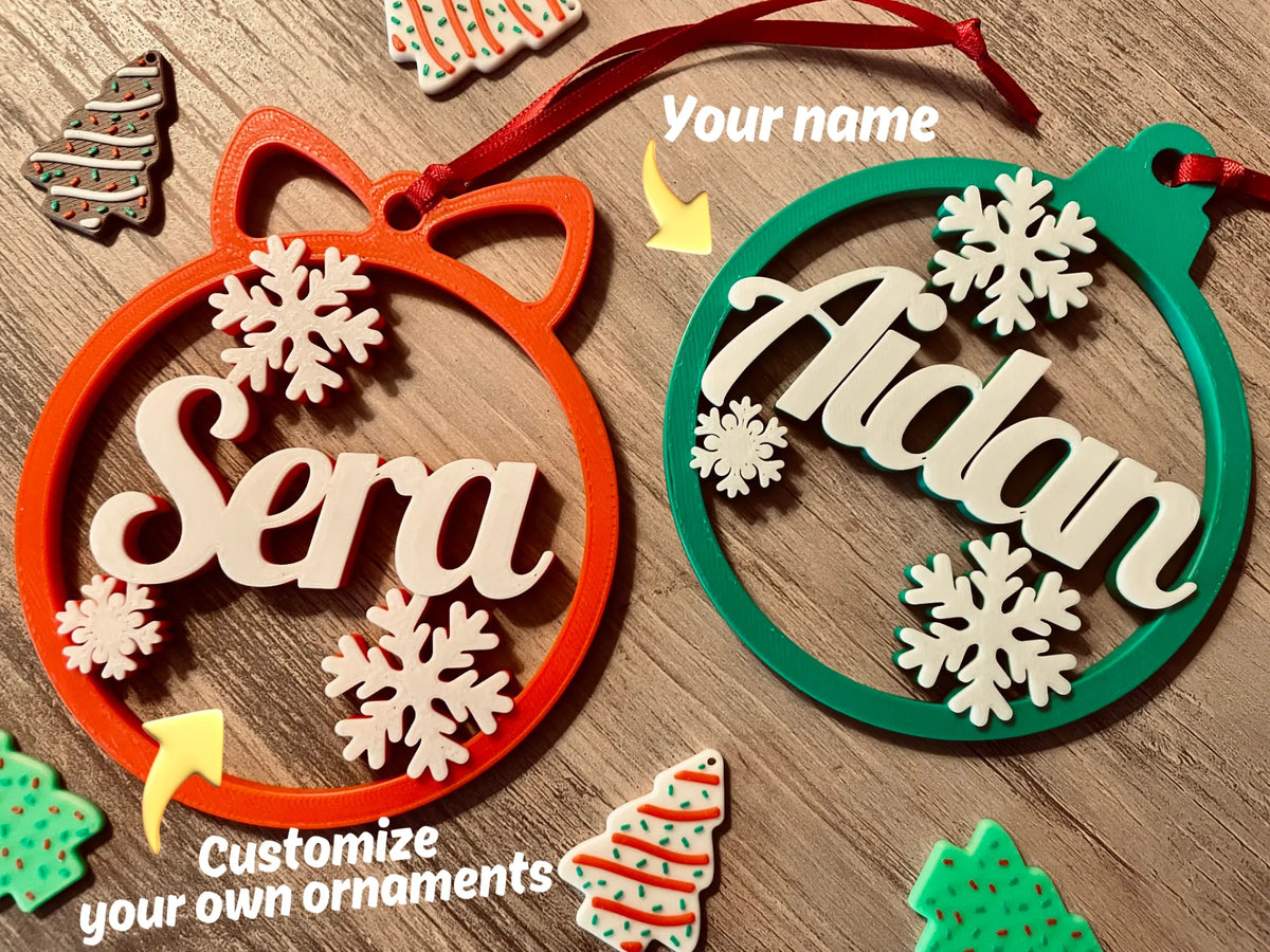 Ornement de Noël_ Ornement avec nom personnalisable - Fêtes Print
