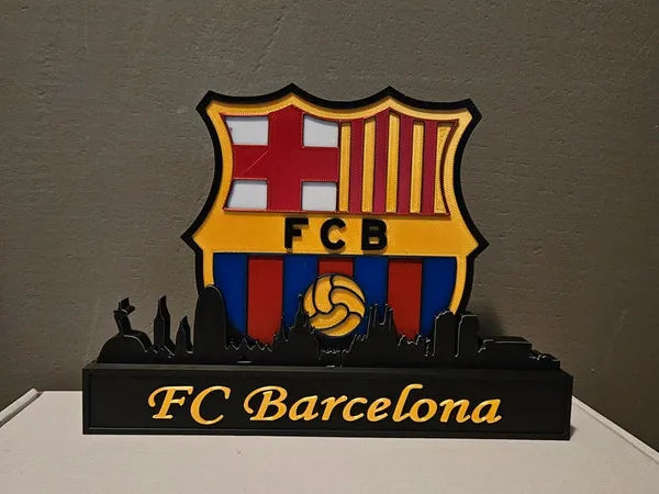 FC Barcelone avec Skyline de Barcelone - Voyage Print