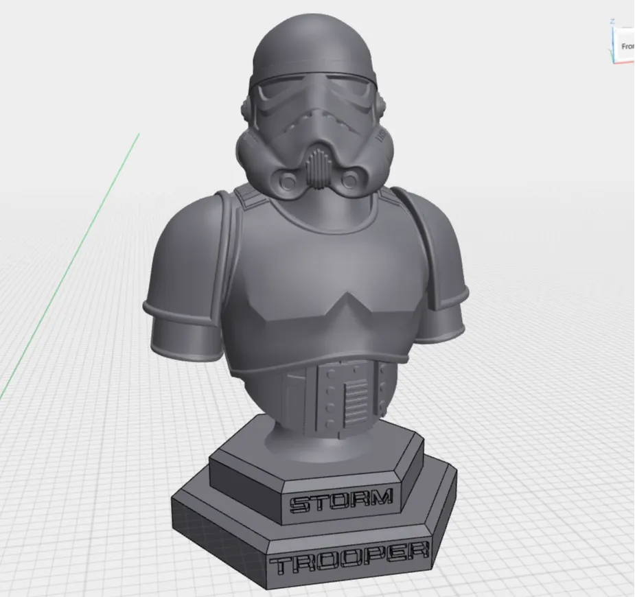 Buste de storm trooper creux avec socle personnalisé ajouté - Figurine Print (vue 3)