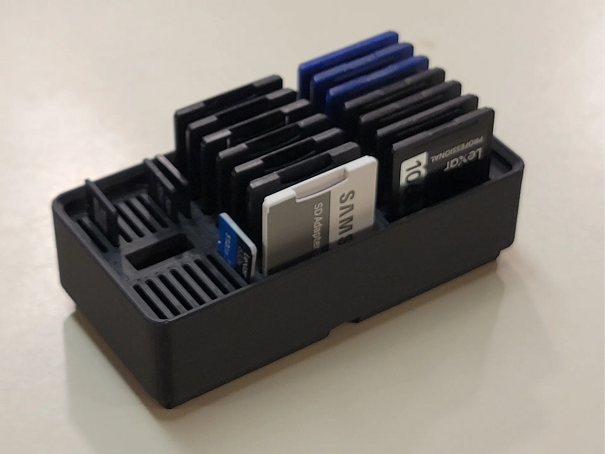 Support Gridfinity pour cartes SD / MicroSD 1x2 - Bureau Print