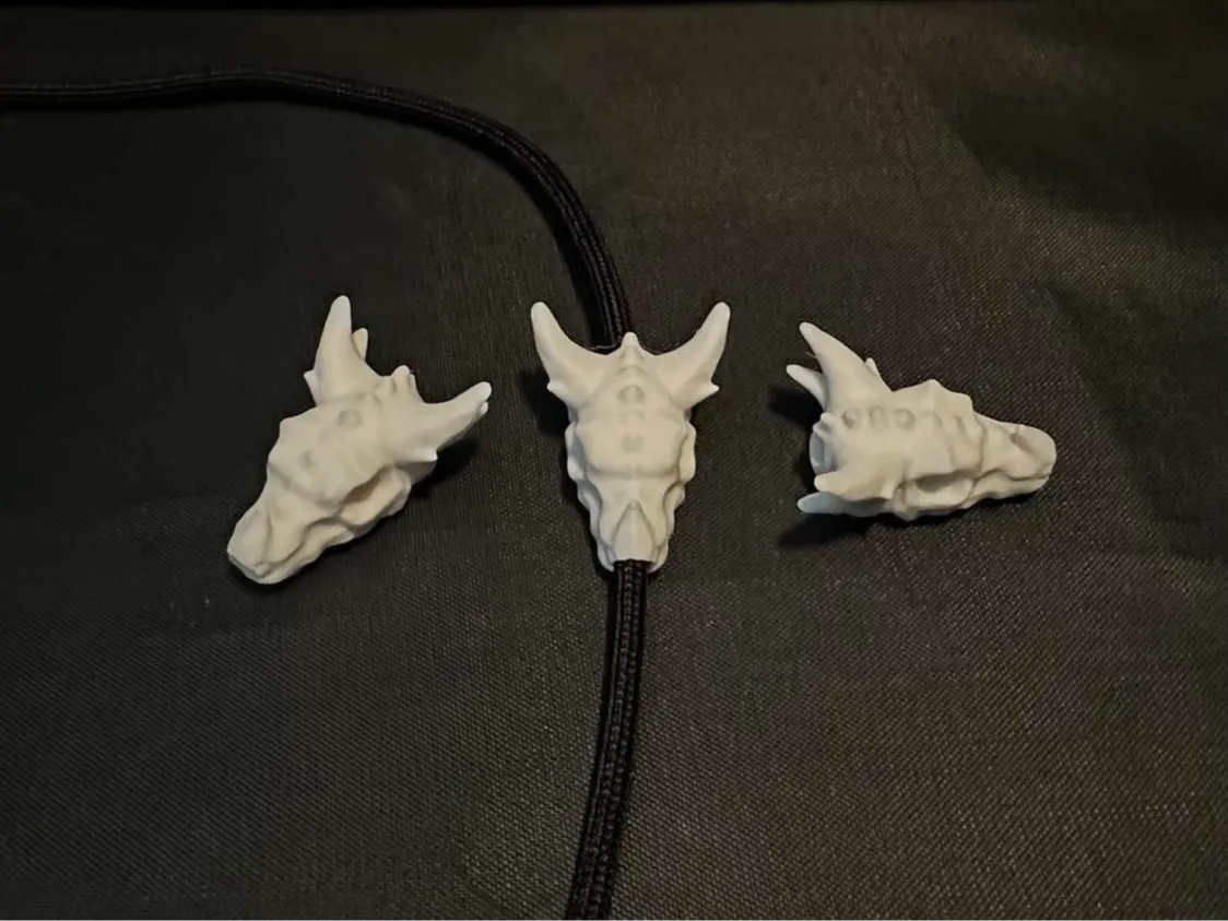 Perle en paracorde Crâne de Dragon Gothique - Bijoux Print
