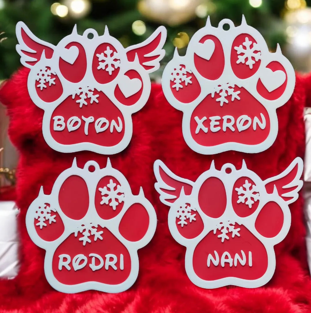 Ornement de Noël personnalisable avec empreinte de patte d'animal - Pet Print