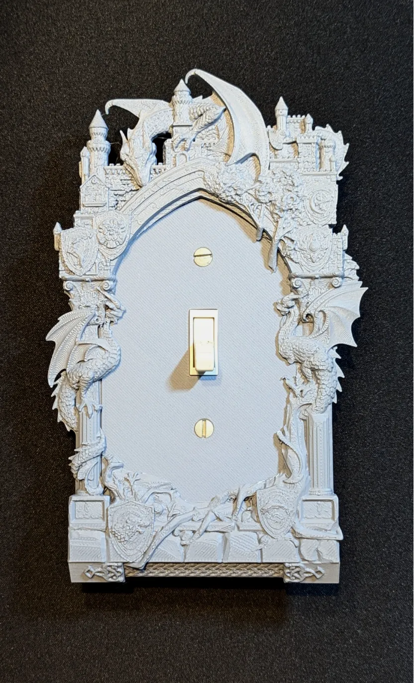 Plaque murale sur le thème du château et du dragon - Tech Print