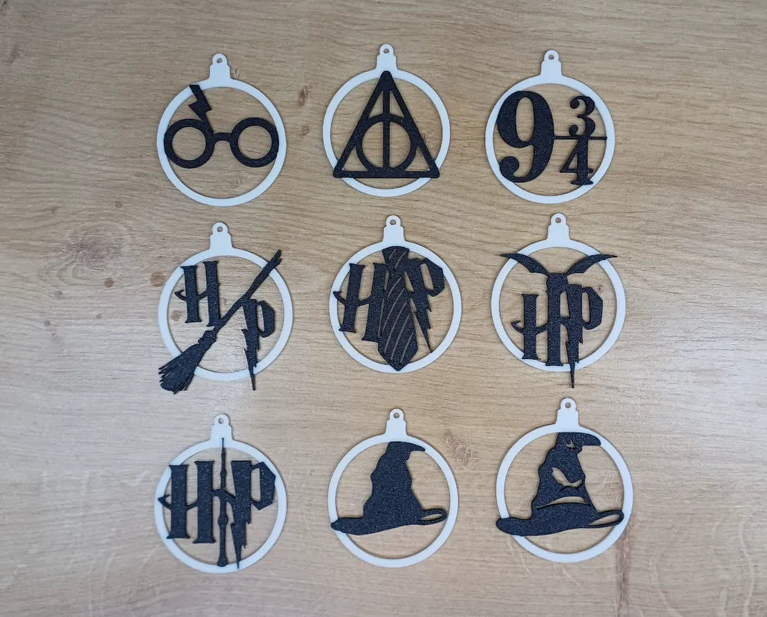 Ornements d'arbre de Noël Harry Potter multicolores - Geek Print