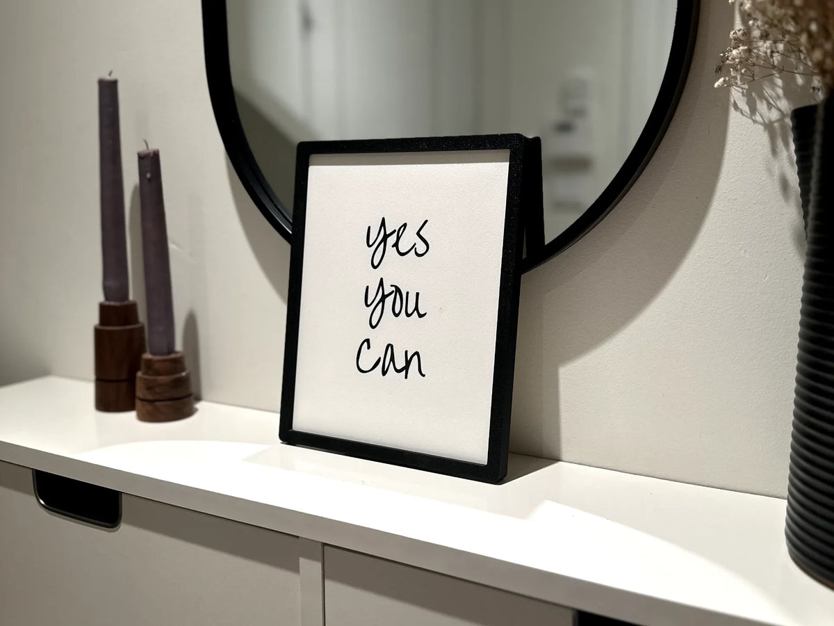 Affiche murale motivationnelle « Oui, vous pouvez » avec cadre - Geek Print