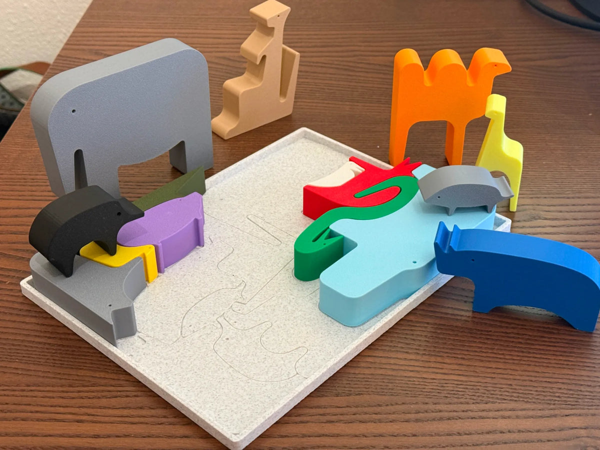 Puzzle d'animaux avec plaque - jouet Montessori pour bébé - Jeux Print