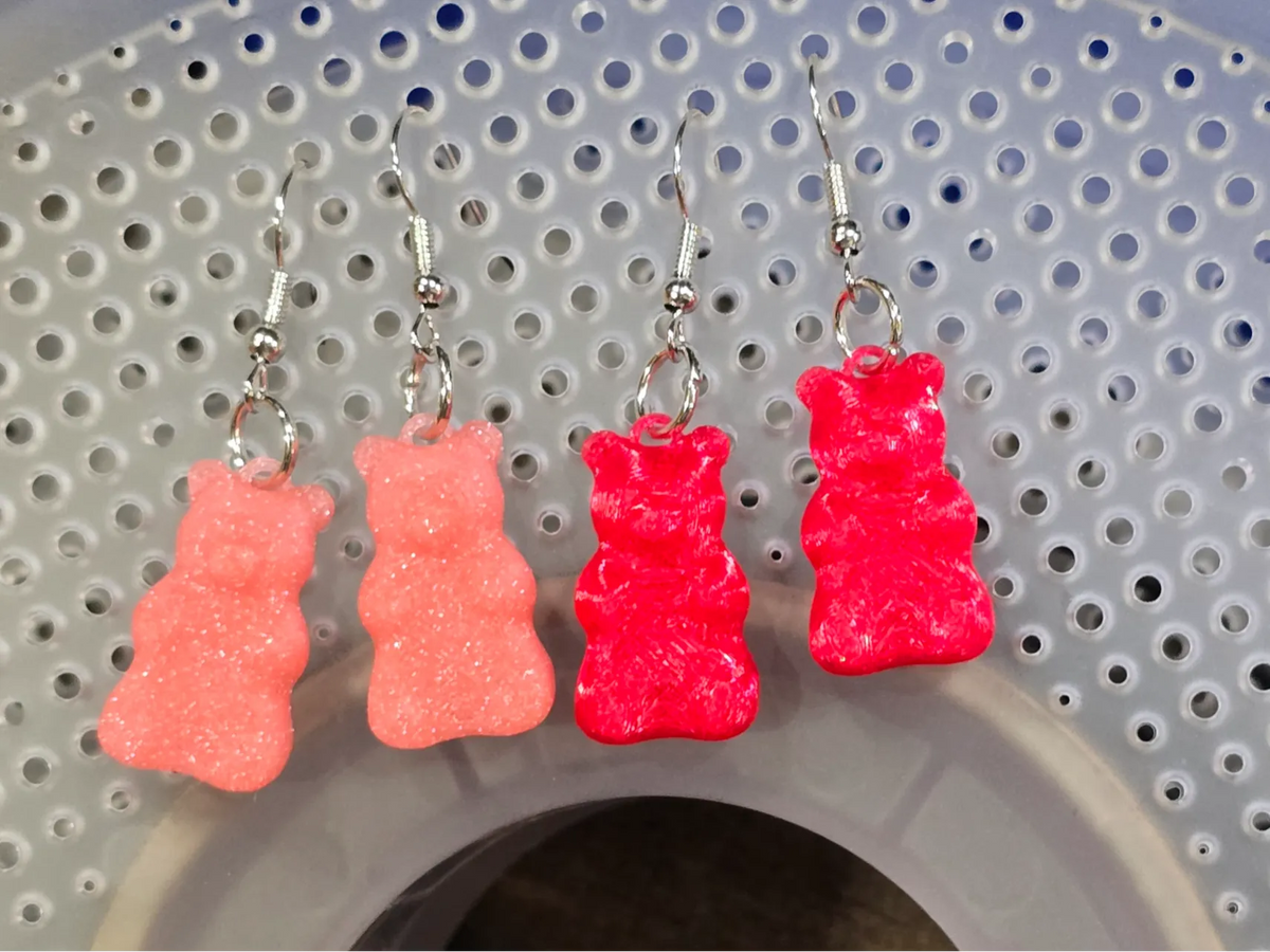 Boucles d'oreilles oursons en gomme 3D - Bijoux Print