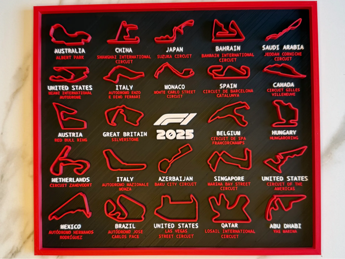 Calendrier Formule 1 2025 - Maison Print