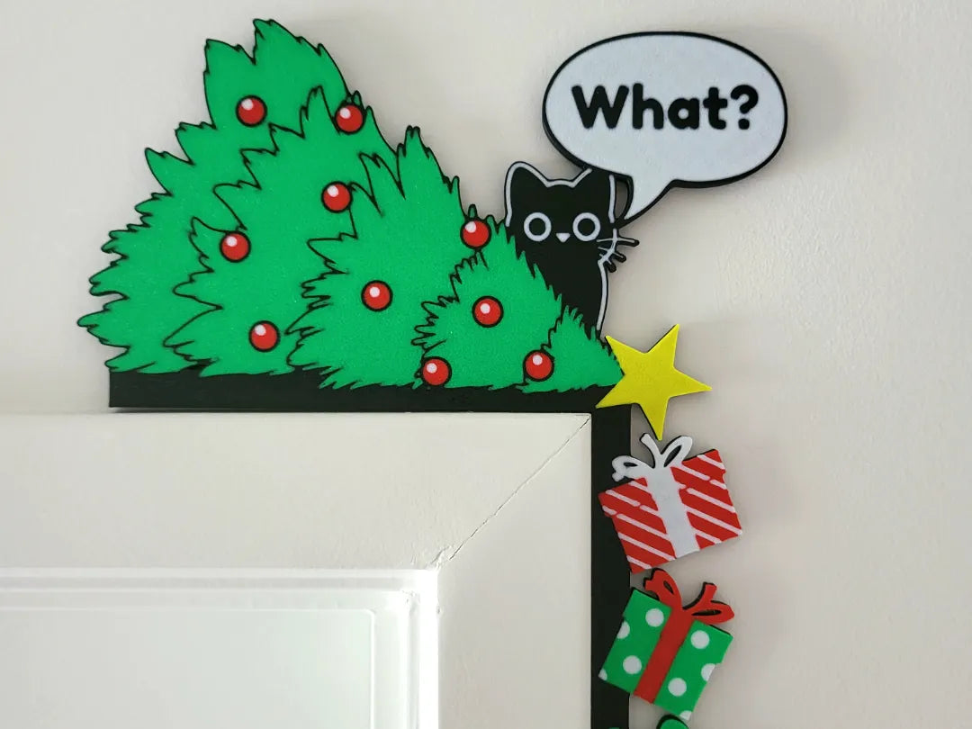 Quoi ? Chat renversant la porte d'angle d'arbre - Pet Print