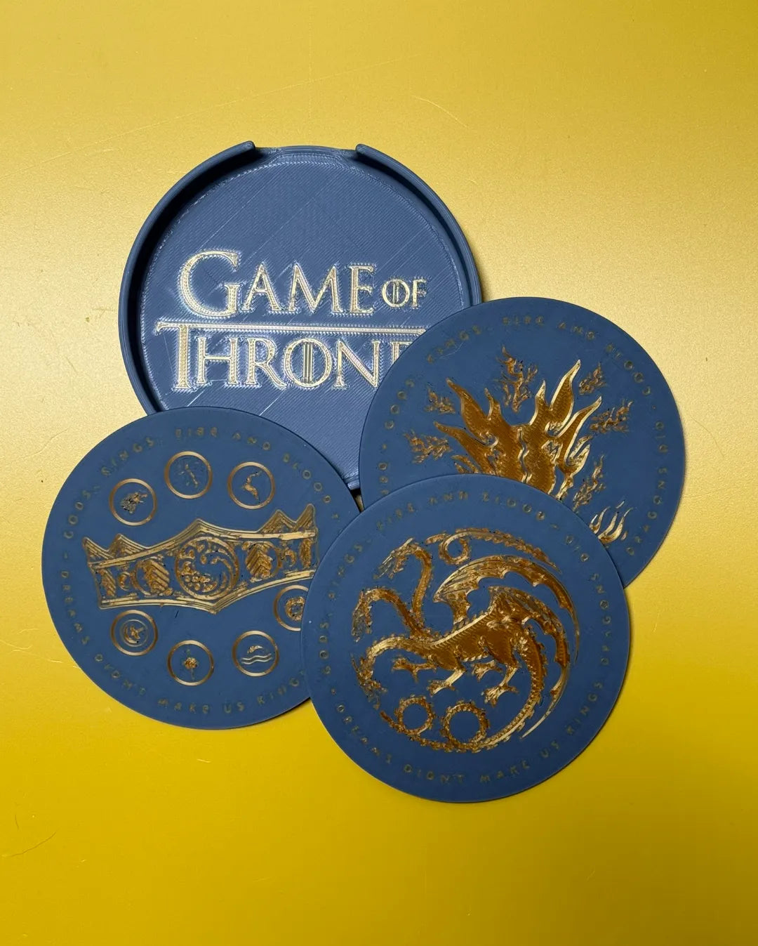 Ensemble de dessous-de-verre Game of Thrones avec contenant - Geek Print