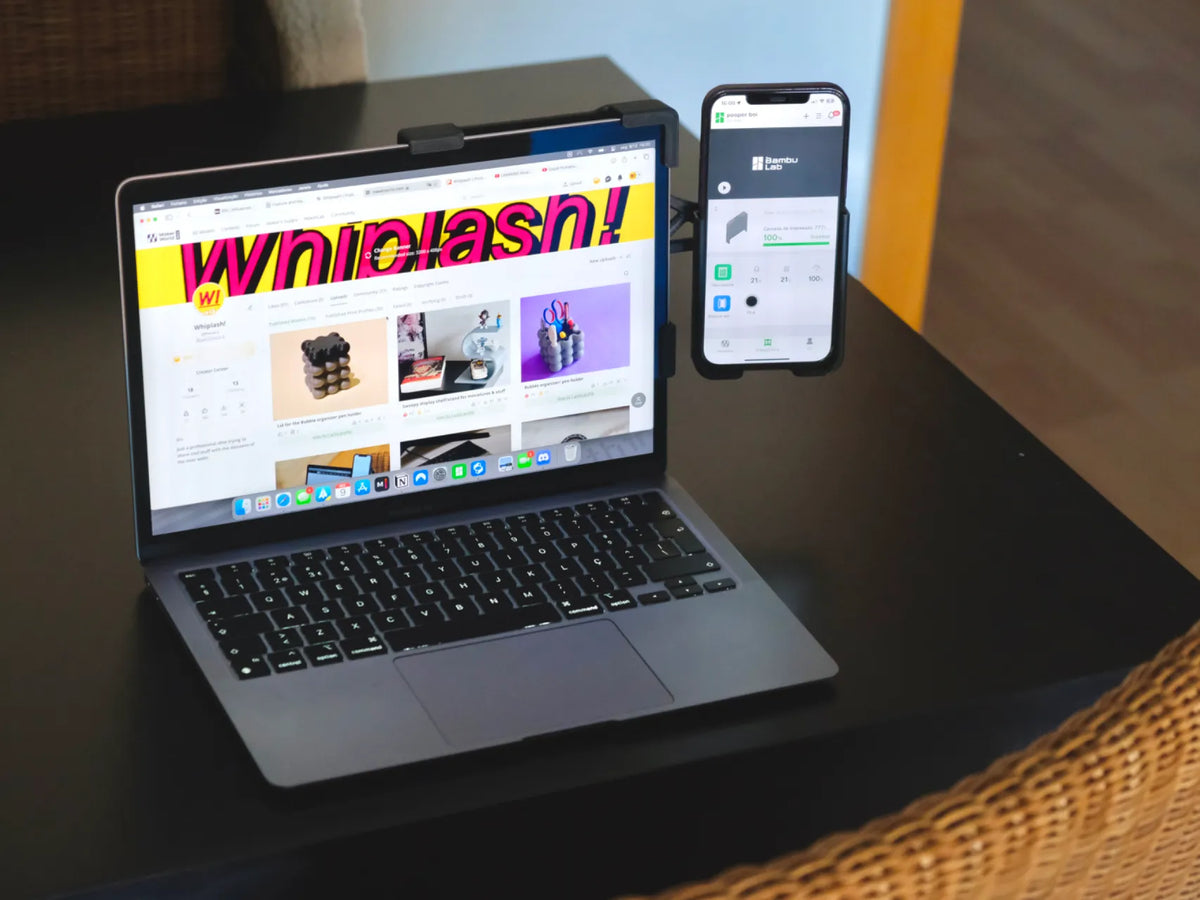 Support de téléphone à pince pour écran d'ordinateur portable - Vélo Print