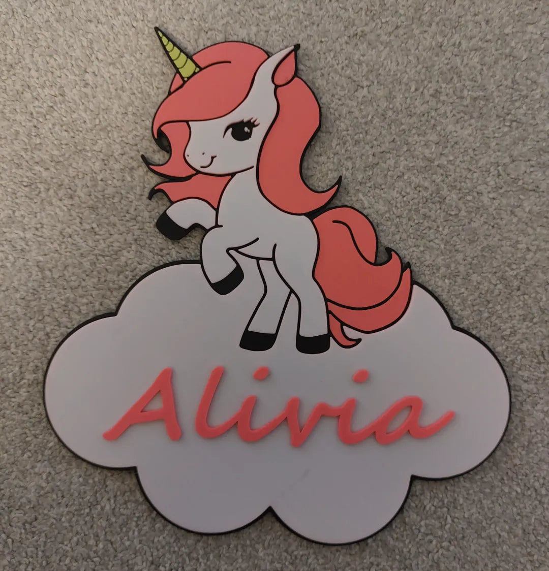 Plaque de nom licorne - NFC Print