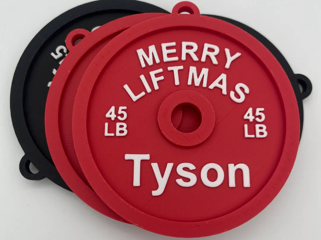 Décorations de poids de soulevage Joyeux Liftmas - Texte personnalisé - Sport Print