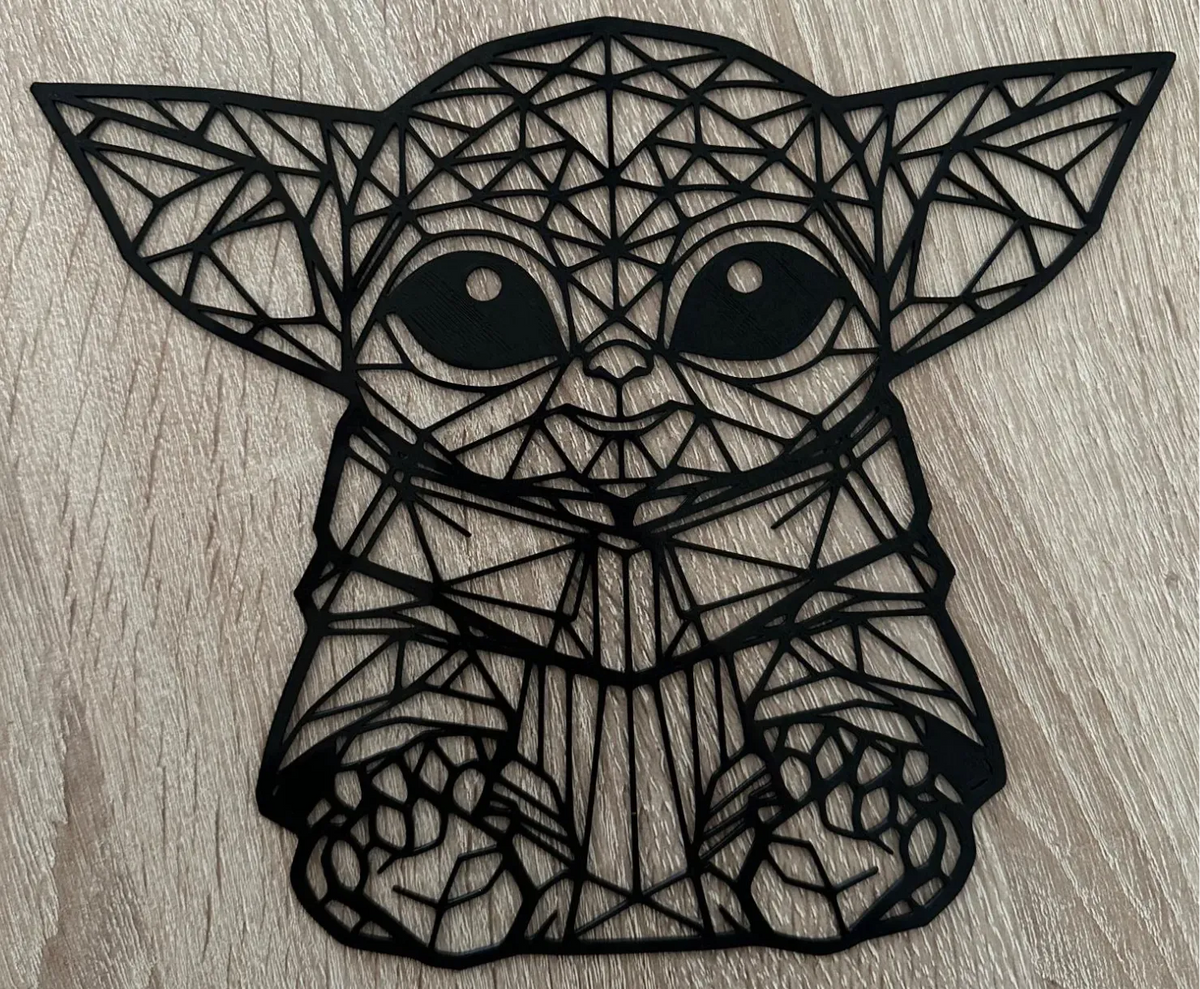 Dessin au trait de Baby Yoda pour mur - Figurine Print