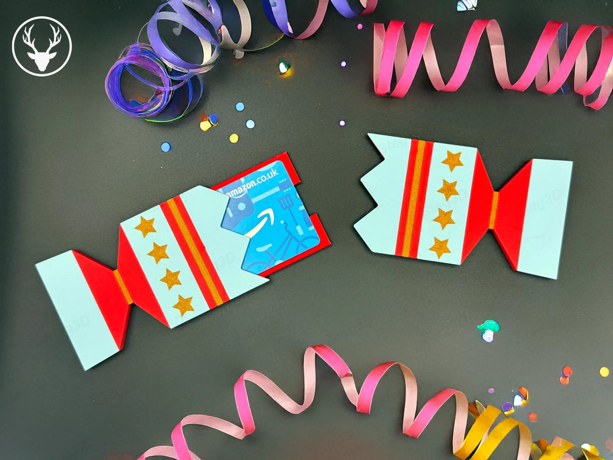 Étui à carte cadeau en forme de cracker de Noël - Cadeau Print