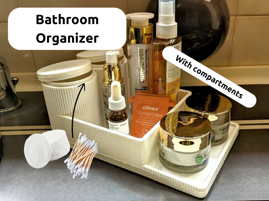 Support cotons et cotons-tiges pour salle de bain avec plateaux - Beauté Print