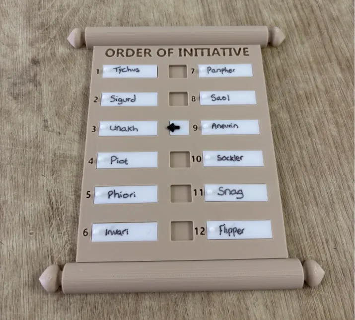 Initiative D&D : dérouleur de suivi - Geek Print