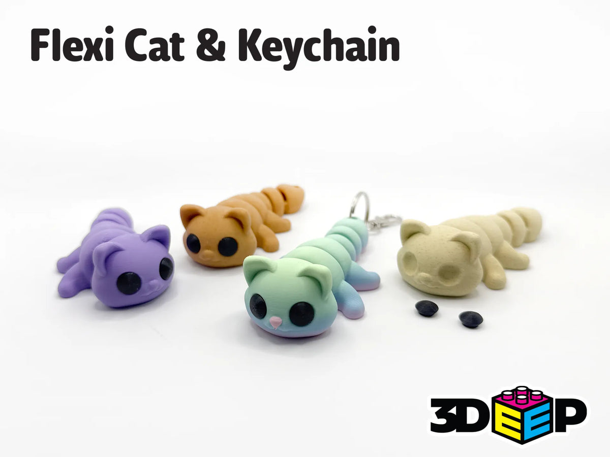Chat flexible et porte-clés - Sans supports - Figurine Print
