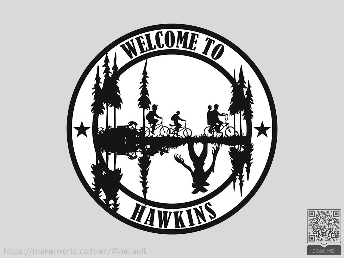Sous-verre 'Bienvenue à Hawkins' de Stranger Things - Geek Print
