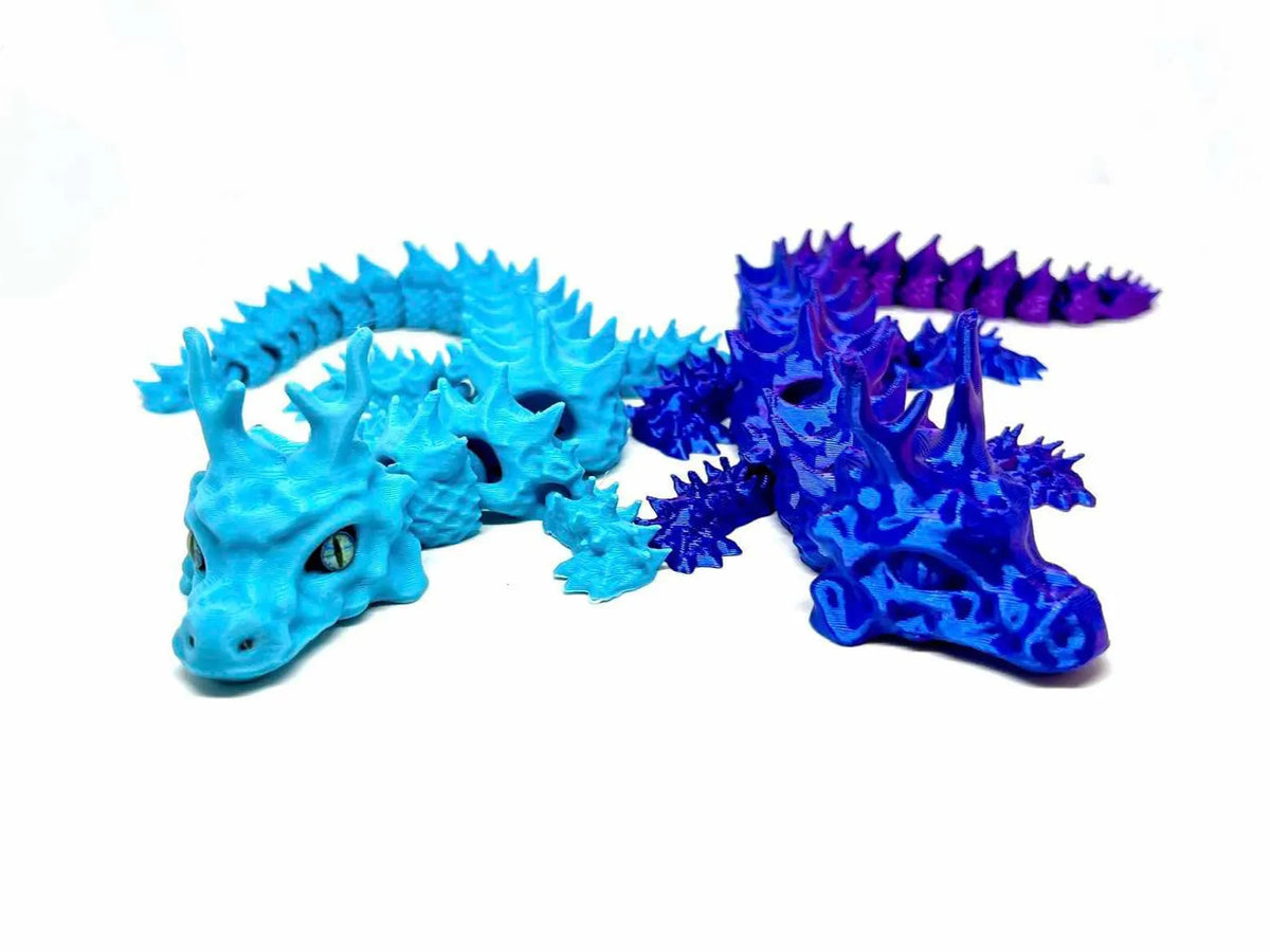 Dragon robuste articulé à écailles rugueuses et cornes - Figurine Print