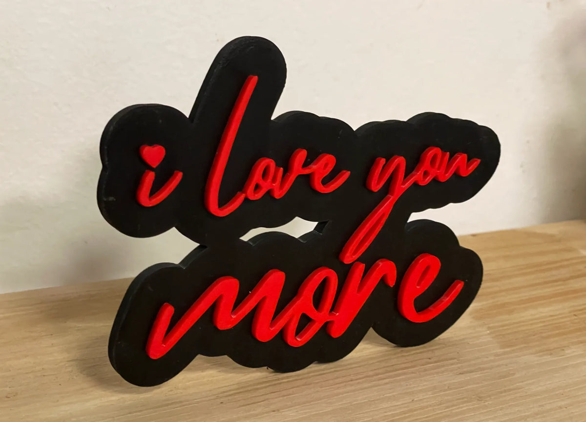 Panneau Saint-Valentin "Je t'aime plus" - Fêtes Print