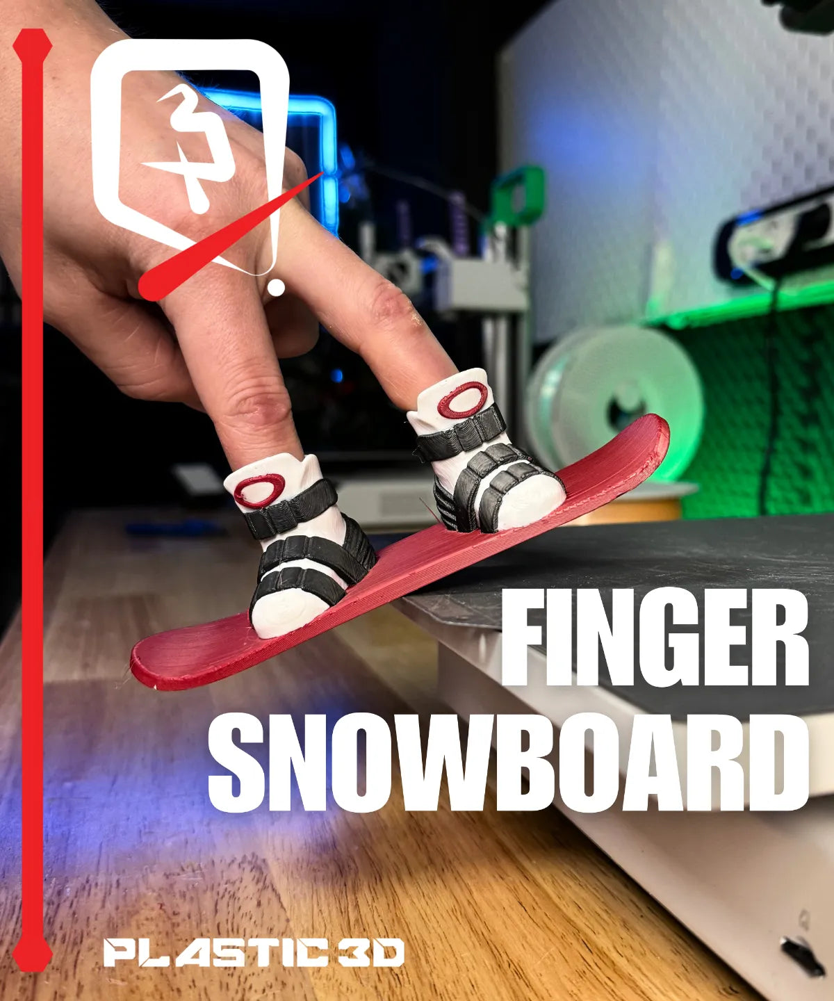Planche à neige pour doigt – modèle 2 - Sport Print