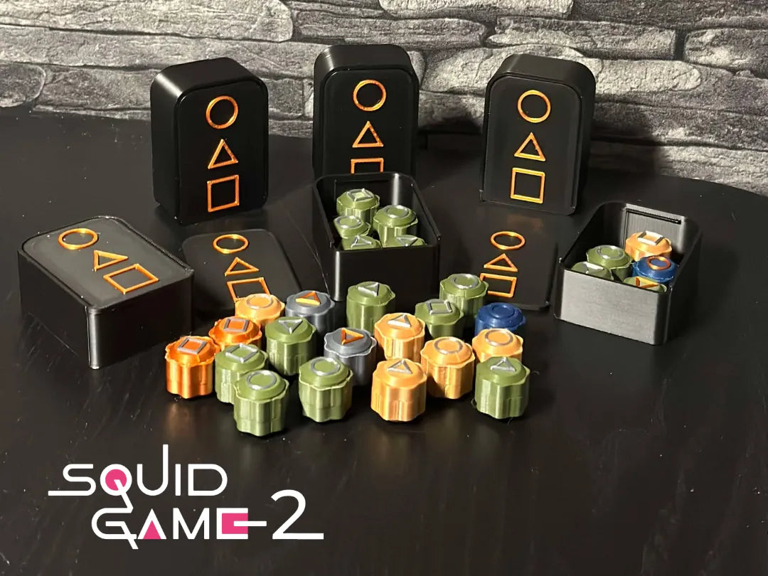 Squid Game 2 : Jeu de gonggi avec boîte de rangement en forme de pierre tombale - Geek Print