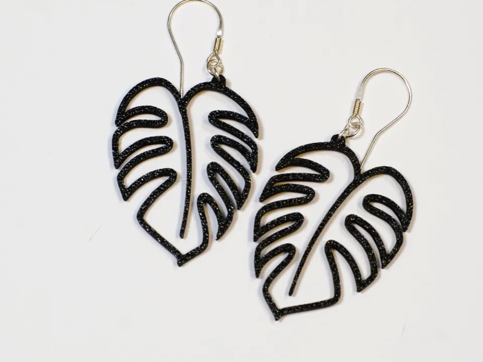 Boucles d'oreilles monstera – modèle 2 - Bijoux Print
