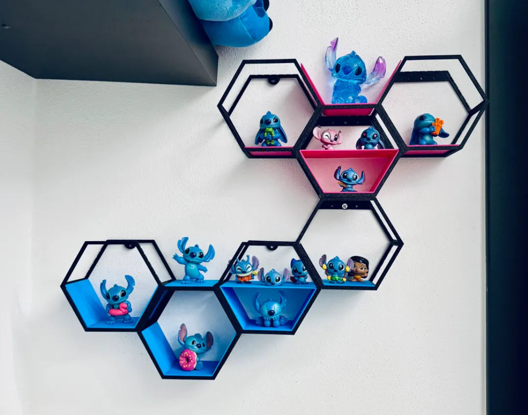 Petites étagères hexagonales modulaires 10 cm - Art Print