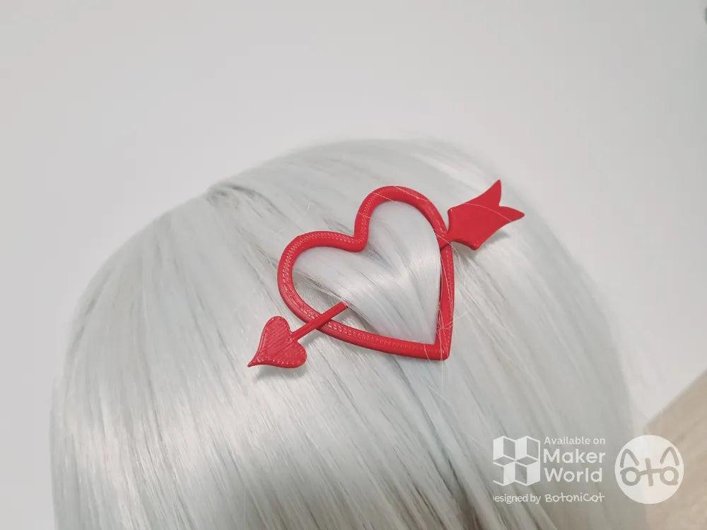 Accessoire cheveux Cupidon - épingle cœur et flèche - Bijoux Print