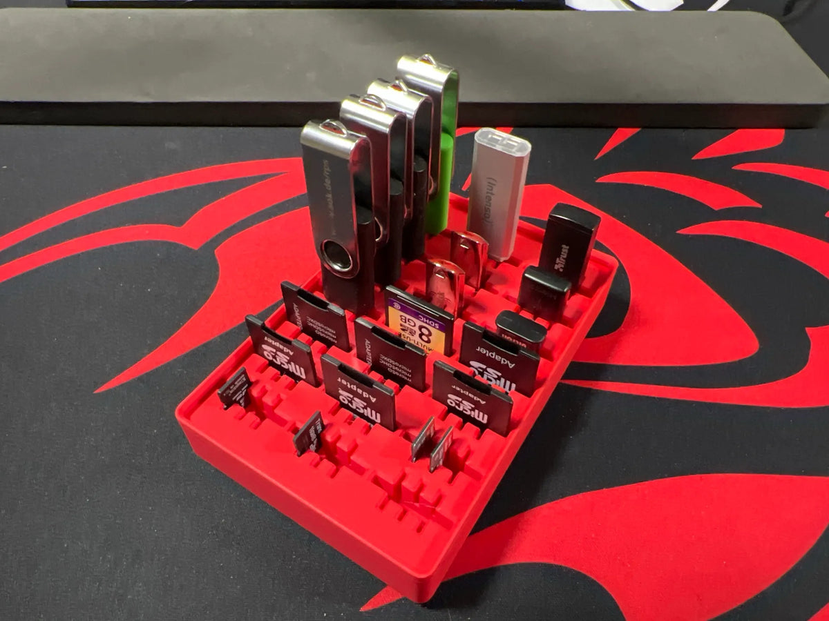 Rangement combiné Gridfinity USB (micro) SD - Voyage Print