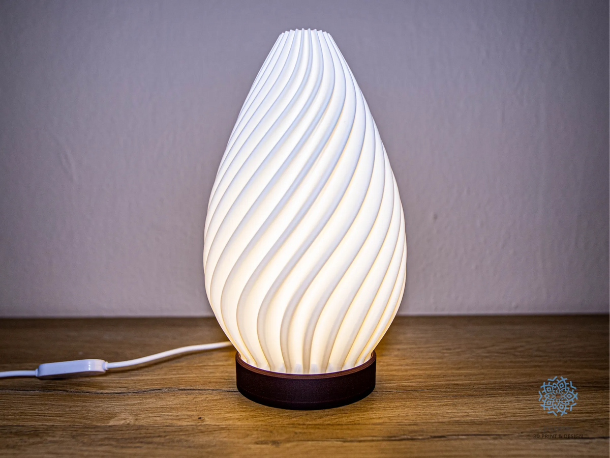 Lampe LED de table spirale moderne et élégante - Lumière Print