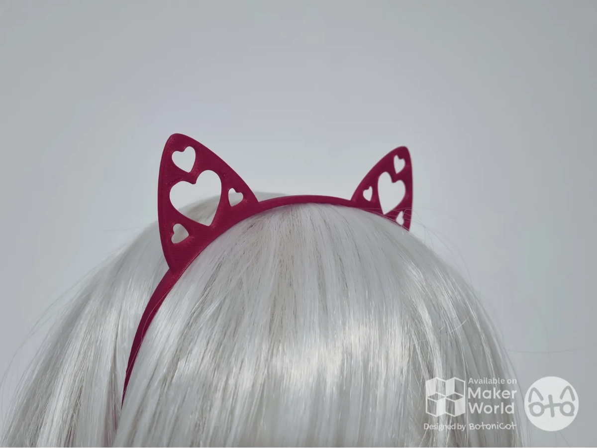 Bandeau: oreilles de chat en forme de cœur - Cosplay Print