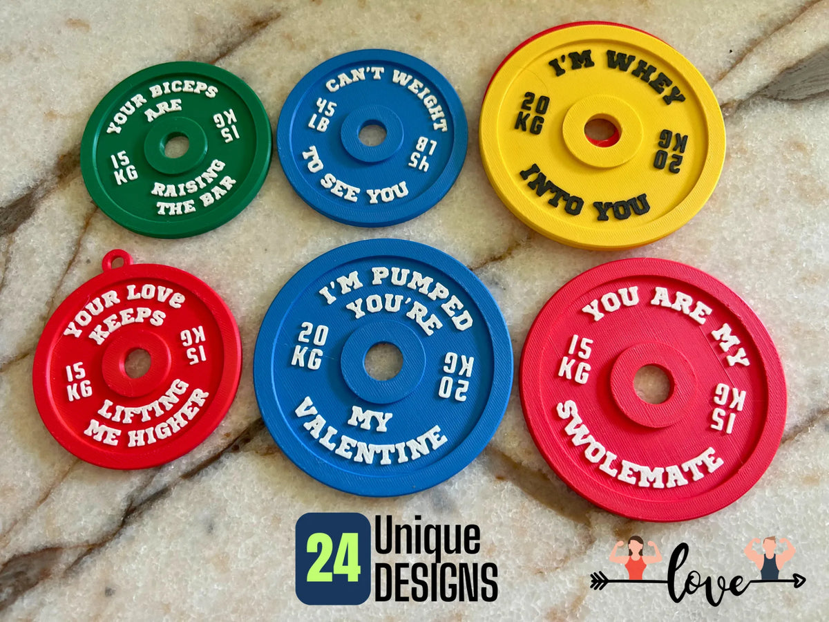 Plaques de poids romantiques - Cadeau de Saint-Valentin - Sport Print
