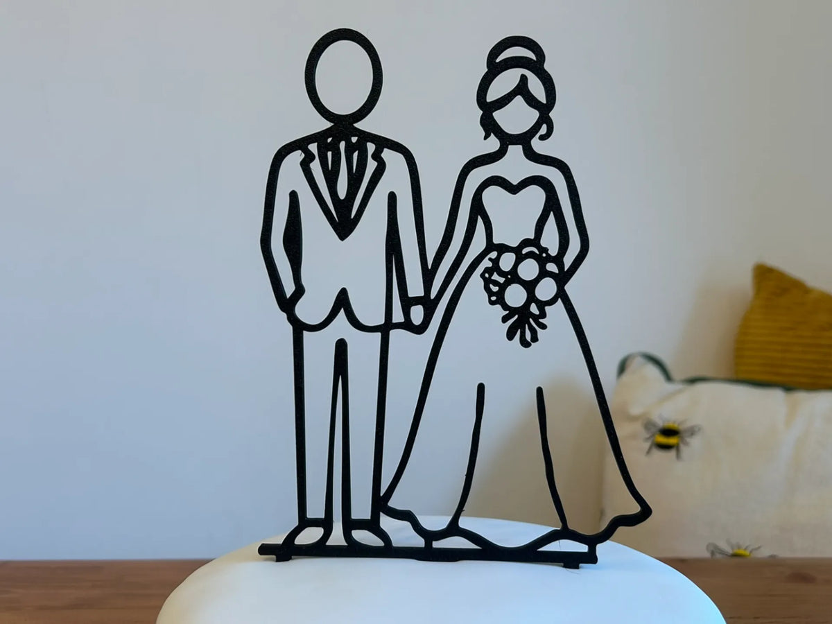 Décor de gâteau silhouette Marié et Mariée - Fêtes Print