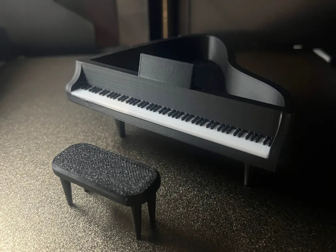 Maison de poupées Miniature Piano et Tabouret - Music Print