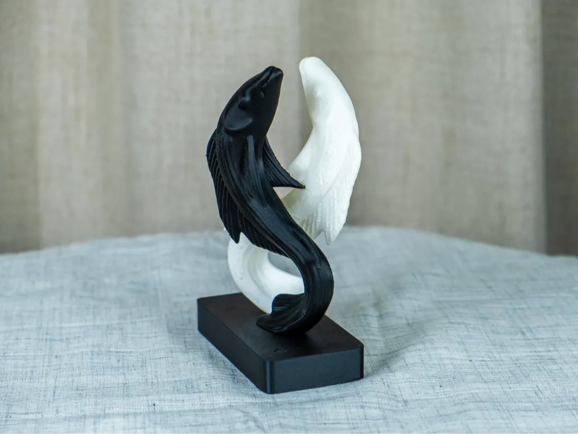 Sculpture Yin-Yang Koï – Harmonie en mouvement - Art Print